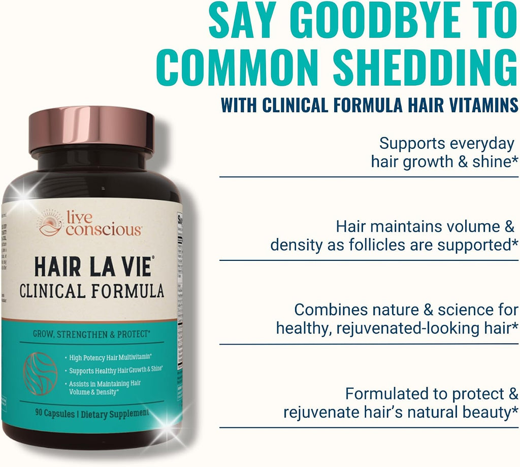 Hair La Vie Clinical Formula Vitaminas para el Crecimiento del Cabello, Mujeres y Hombres