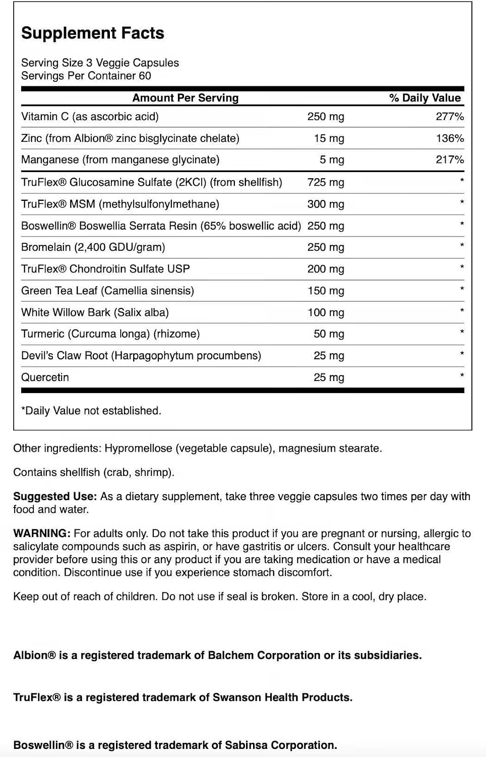 Swanson Mobility Essentials 180 Cápsulas Vegetales (Pack de 2)