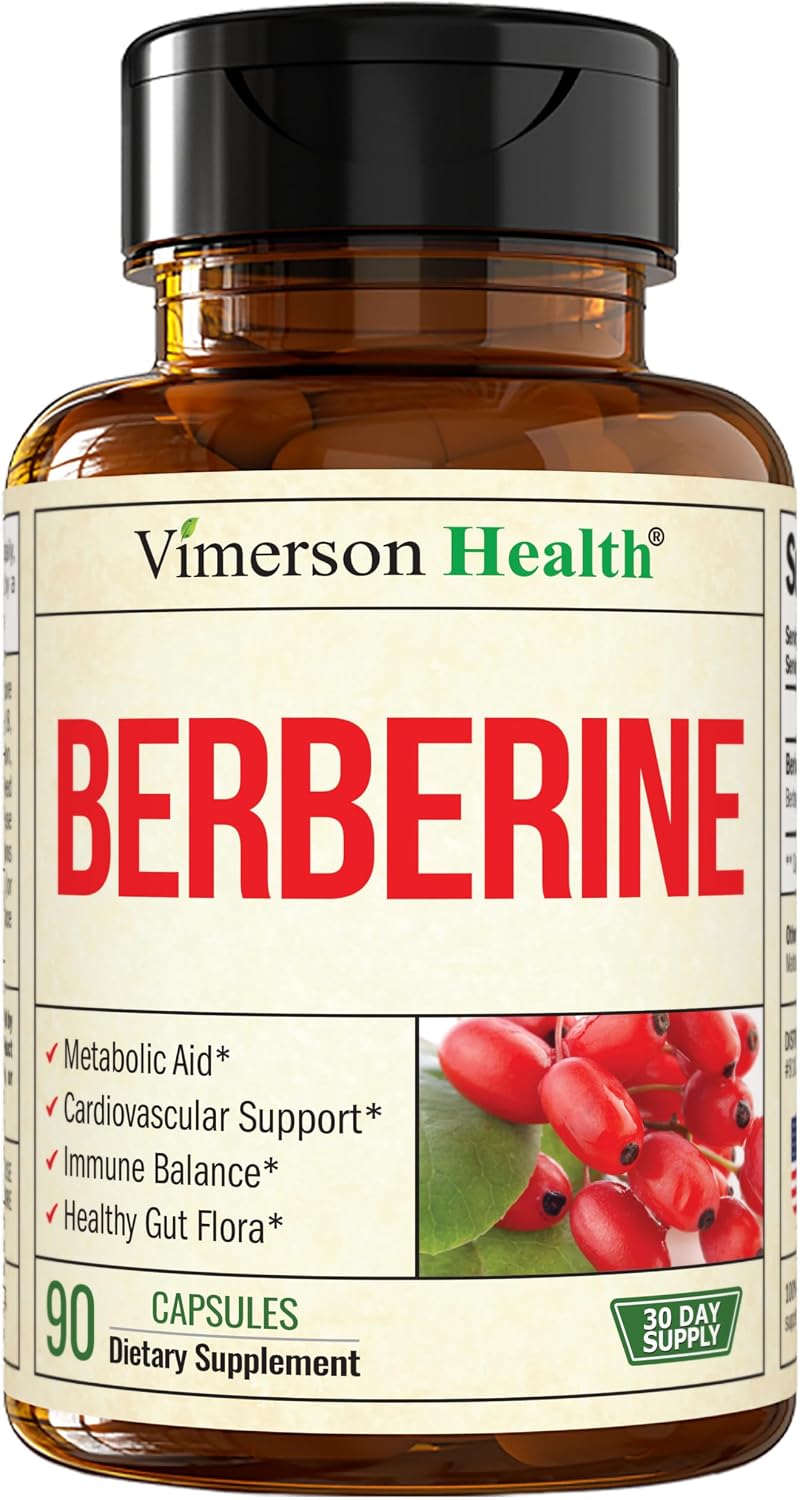Vimerson Health Berberine 1800mg - Complemento de Berberina de Alta Potencia para el Apoyo Metabólico y Cardiovascular