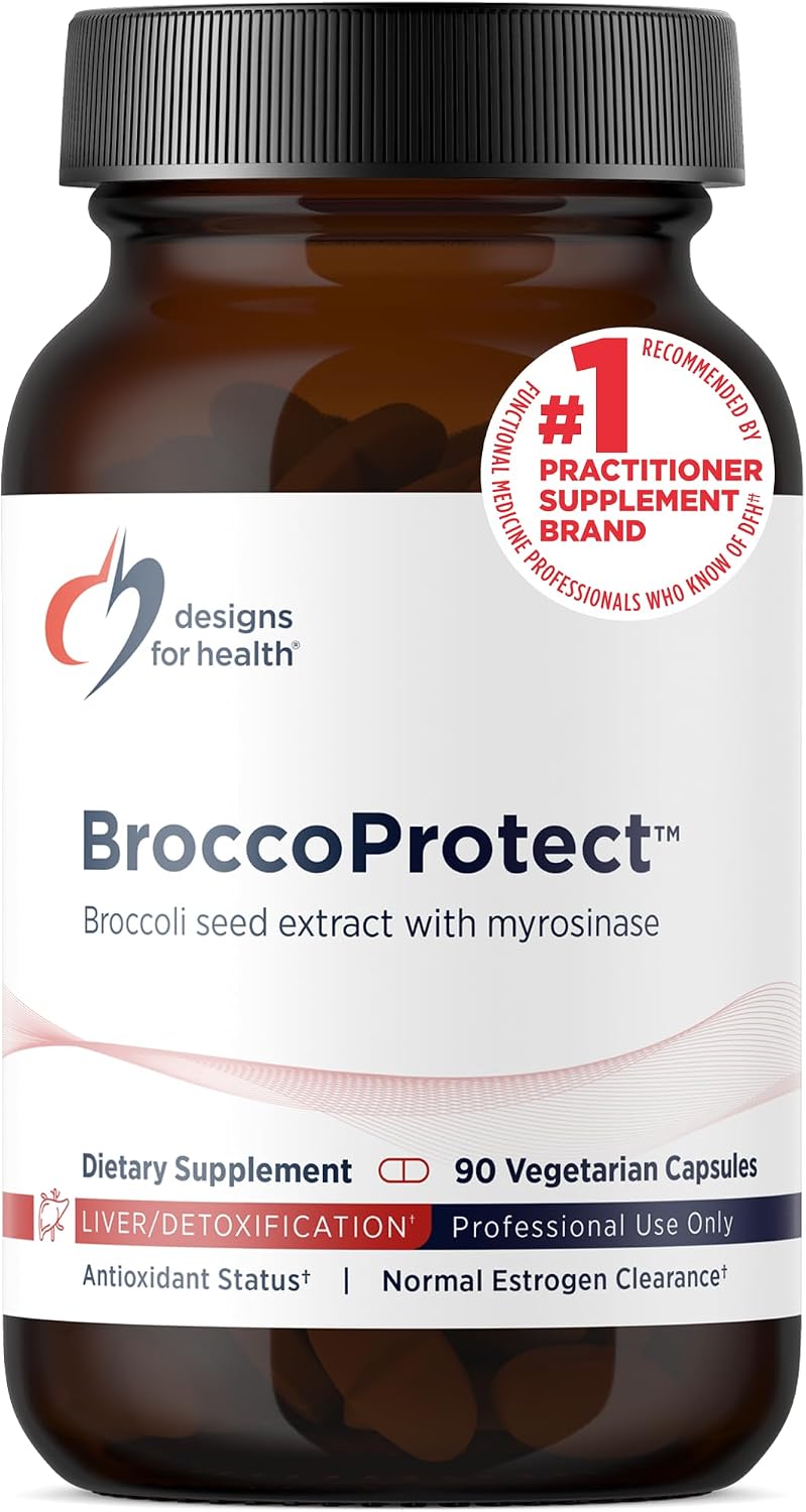Designs for Health BroccoProtect - Suplemento de Semilla de Brócoli y Mostaza con Enzima Mirosinasa (90 Cápsulas)