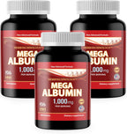 Dr.K&C Mega Albumin Proteína Suplemento 1000mg, 3 Botellas (60 Comprimidos Cada Una), Apoyo Diario de Energía y Bienestar