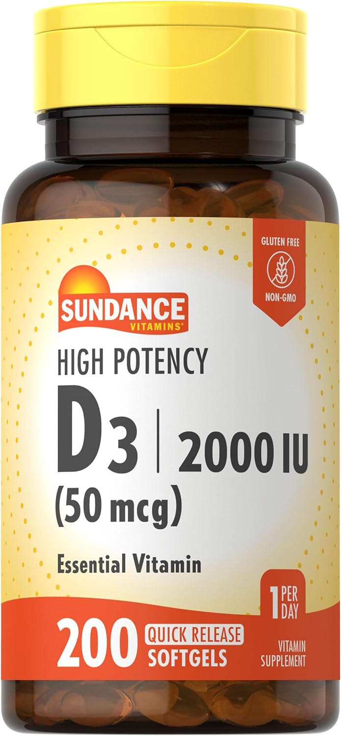 Sundance Vitamina D3 2000 IU, 200 Cápsulas Blandas