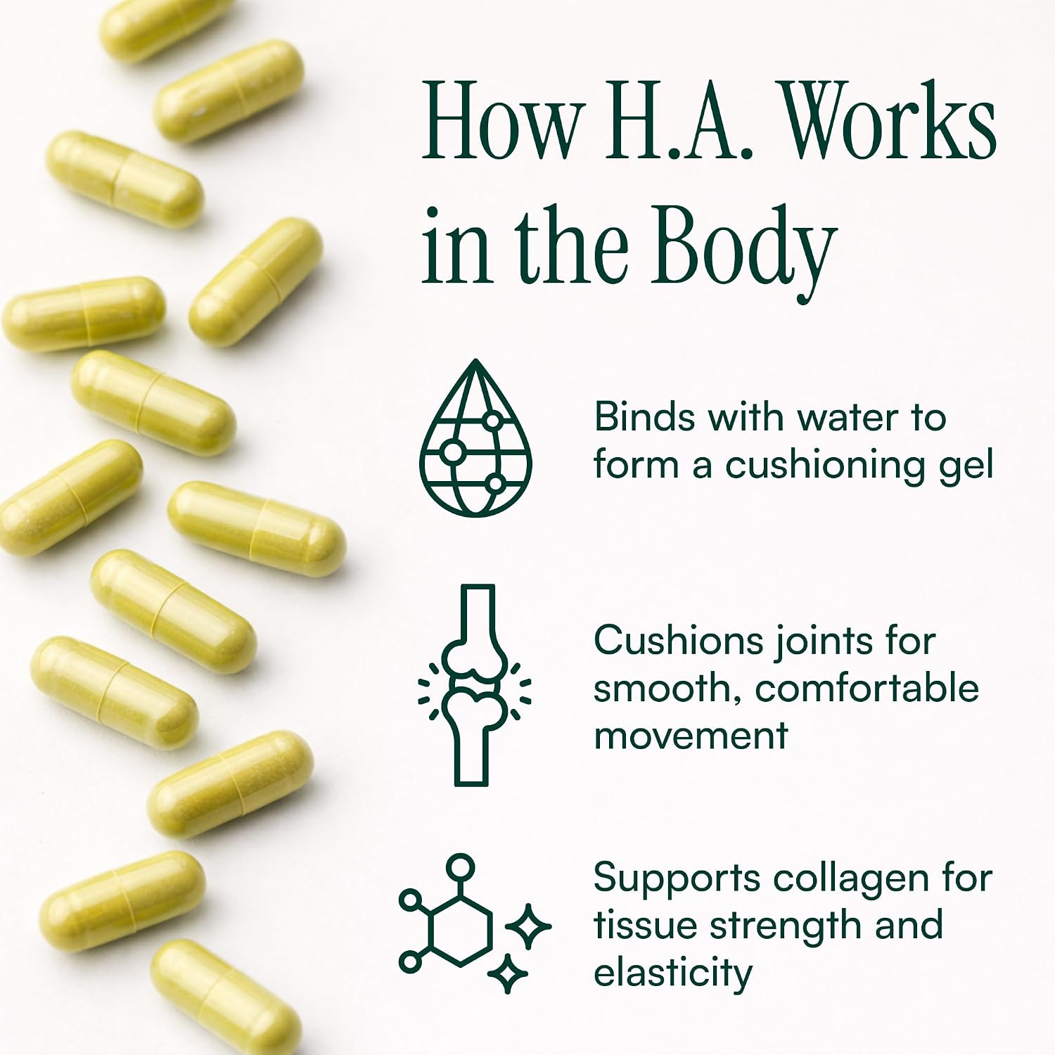 Purity Products HA Joint Formula: Hyaluronic Acid, Multi-Collagen, and 5-Loxin for Joints and Skin - 90 Capsules