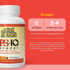 Natural Factors - PS-IQ Memory 25mg, Brain Function Support, 60 Softgels