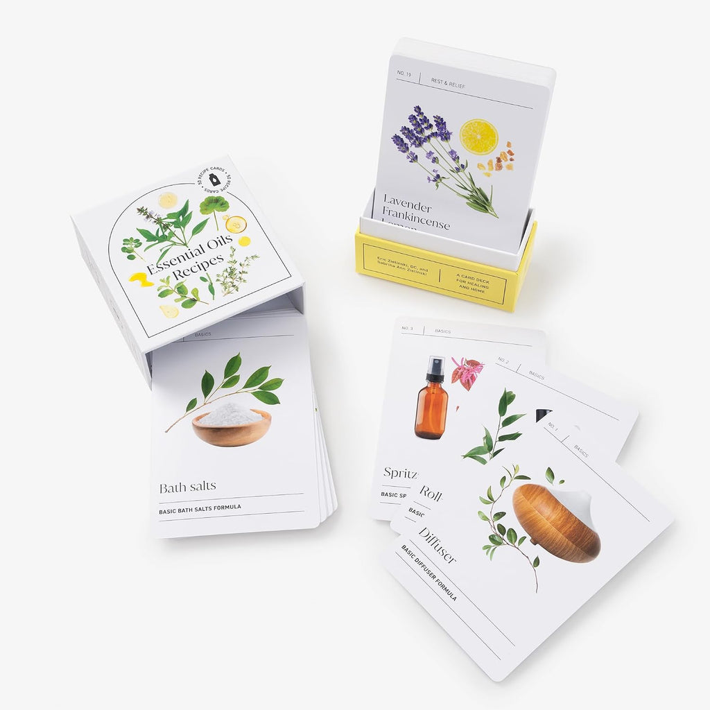 Essential Oil Recipes: 52-Card Deck for Healing and Home: 50 Recipes