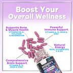 Multivitamínico para Mujeres - Completo Diario con Biotina, Calcio, Ácido Fólico, Hierro, Zinc, Vitaminas A, C, D, E y B - Suplemento para Piel, Cabello y Uñas - 60 Cápsulas Blandas