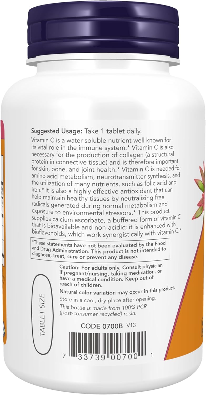 NOW Foods Vitamina C-1000 Complex con Bioflavonoides, 90 Tabletas