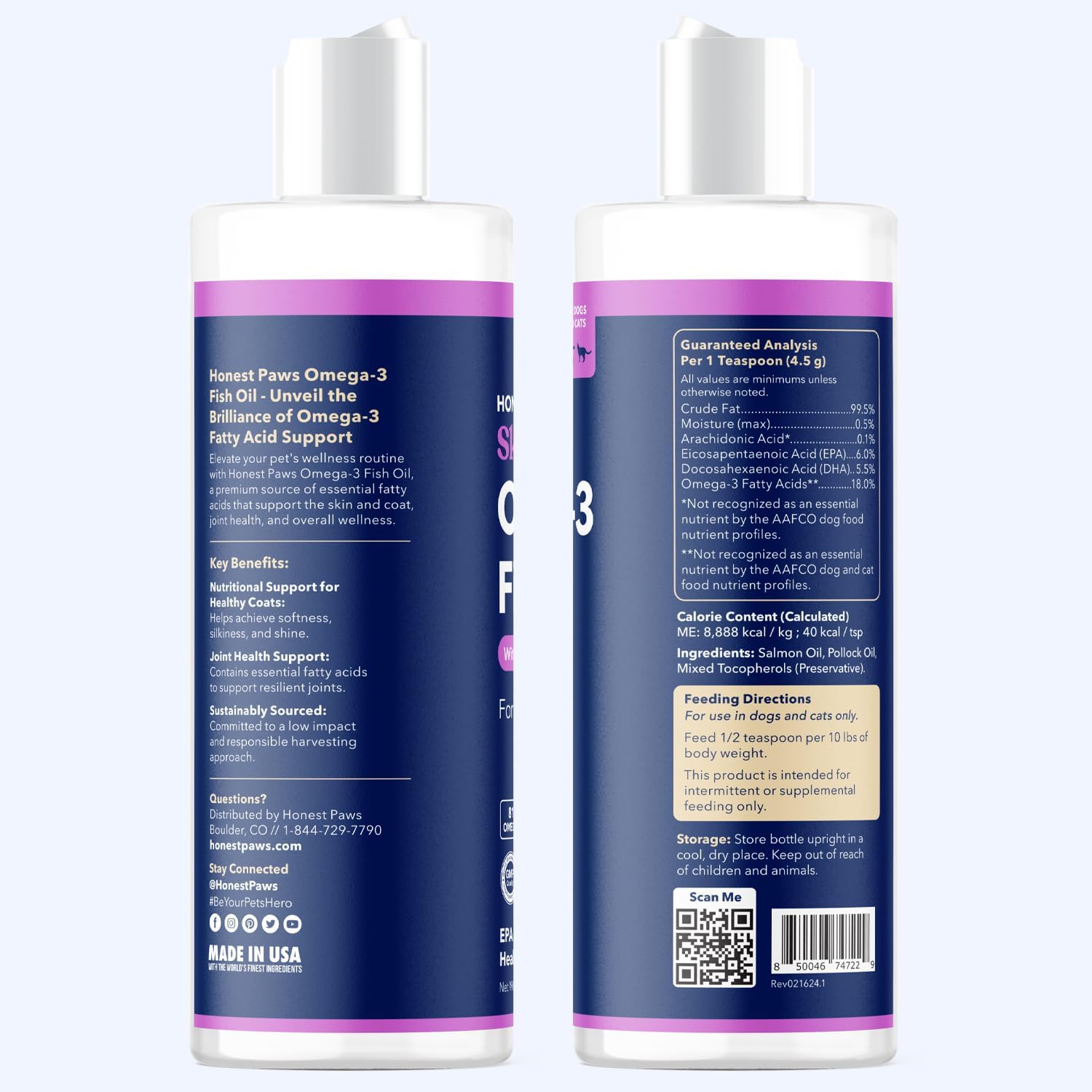 Aceite de Salmón para Perros y Gatos – Omega 3 – 473 ml
