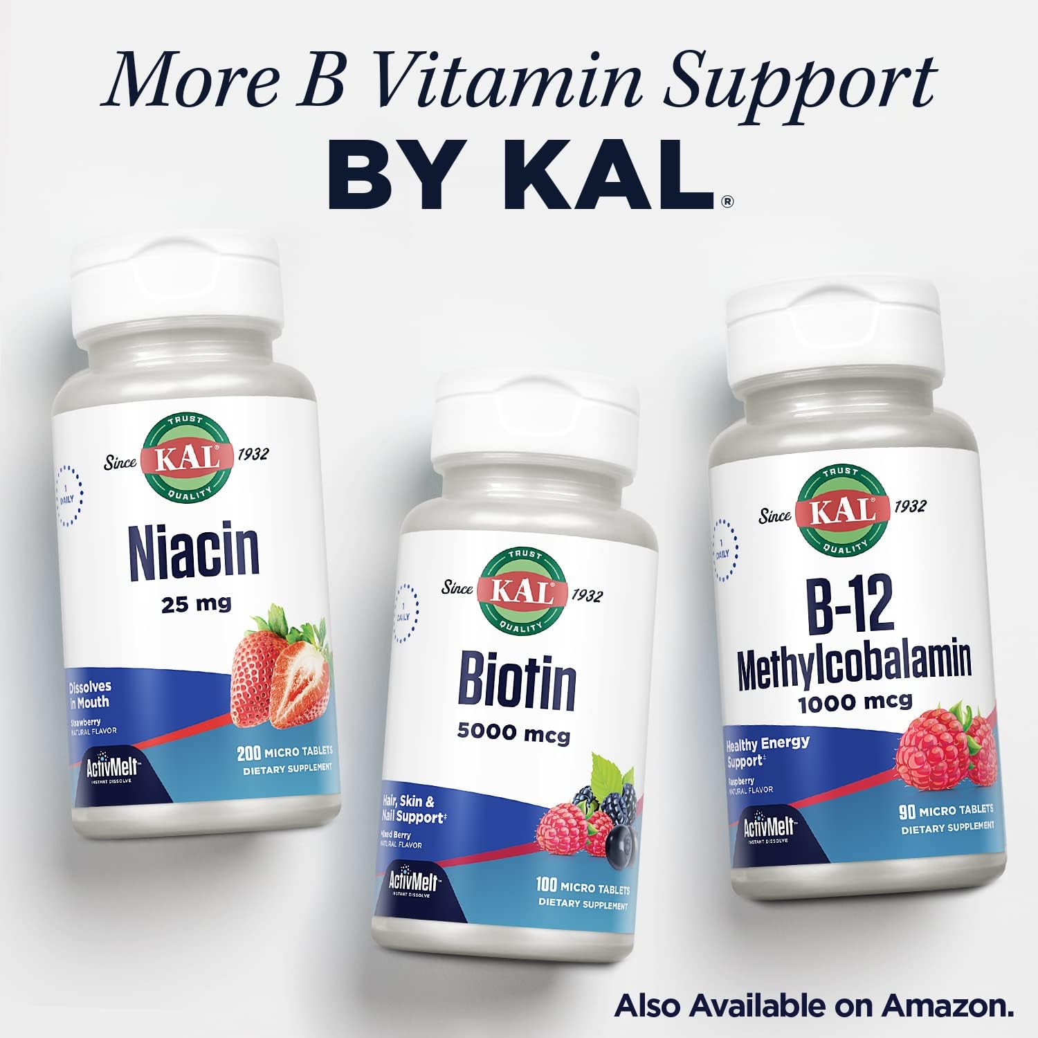 KAL Vitamina B1 100 mg, Tiamina, 100 Comprimidos