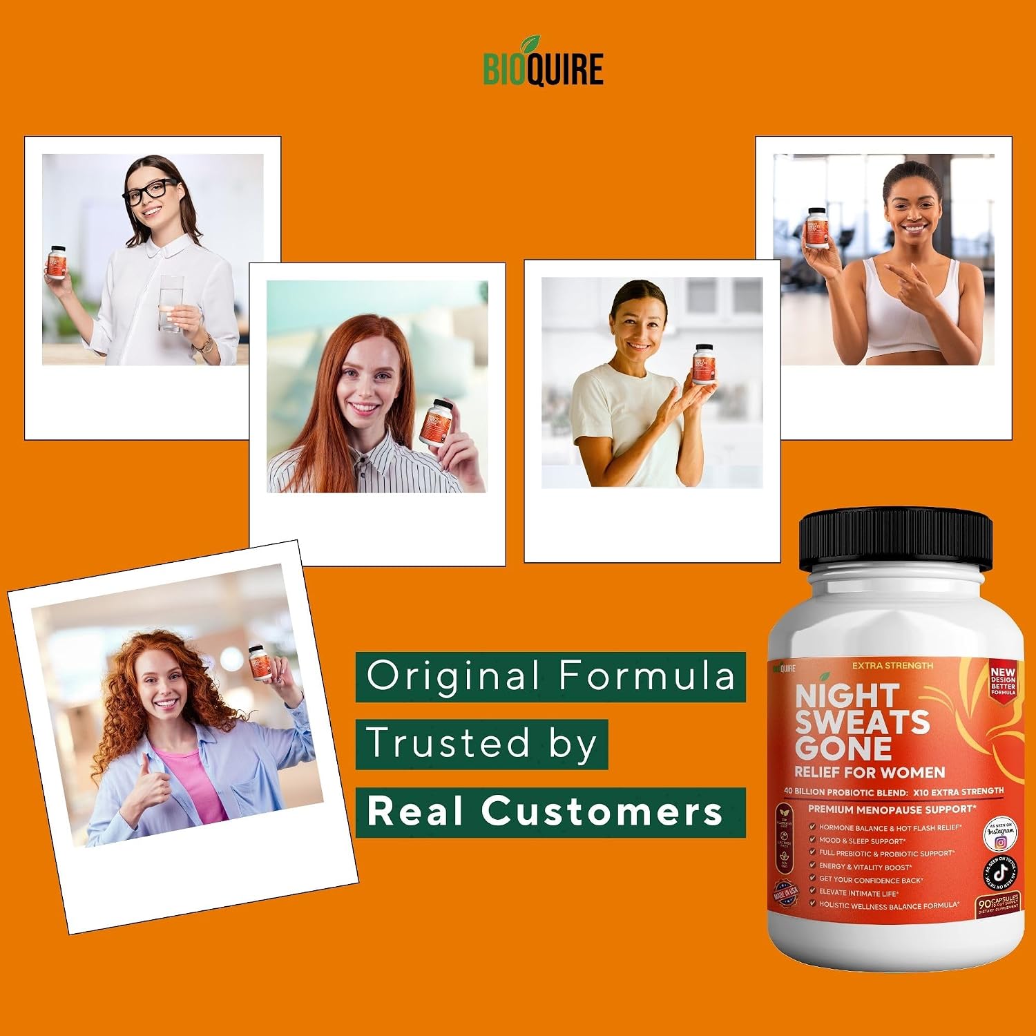 Night Sweats Gone - Alivio para la menopausia con probióticos, 90 cápsulas