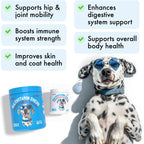 LEGITPET Multivitaminas para Perros - 30 Masticables con Glucosamina, Condroitina, Probióticos y Omega-3