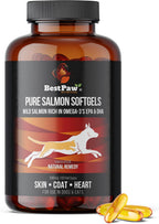 Wild Alaskan Salmon Oil for Dogs and Cats | Omega 3 Fish Oil Soft Gel Capsules | Skin and Coat, Joint and Heart Support | 1000mg EPA DHA | 120 Count