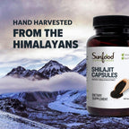 Sunfood Superfoods Natural Shilajit Capsules - Himalayan Extract with Fulvic Acid, 90 Capsules