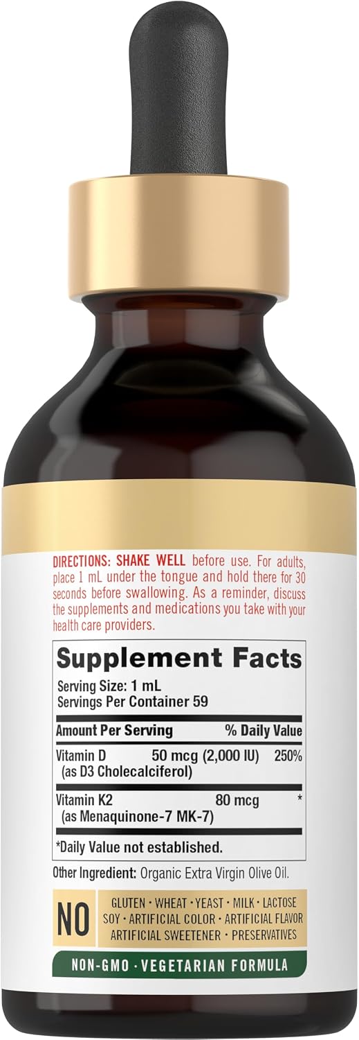 Carlyle Vitamina D3 K2 Gotas | 59 ml | Suplemento MK-7