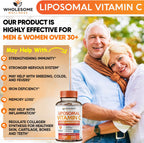 Wholesome Wellness Cápsulas de Vitamina C Liposomal (200 cápsulas, 1500 mg por dosis) Alta Absorción, Sin OGM, Vegano