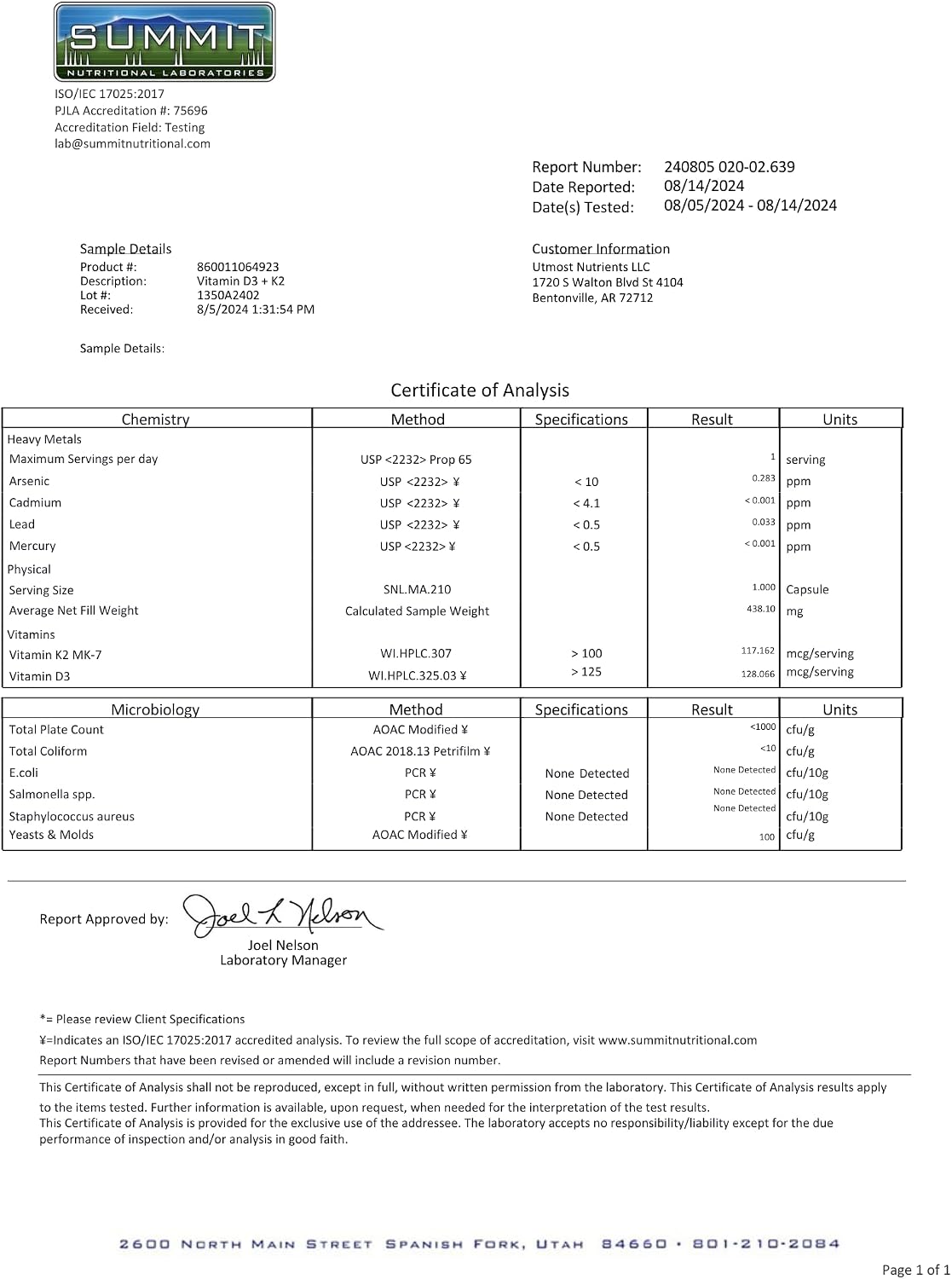 Vitamina D3 5000 UI con K2 100 mcg – Utmost Nutrients