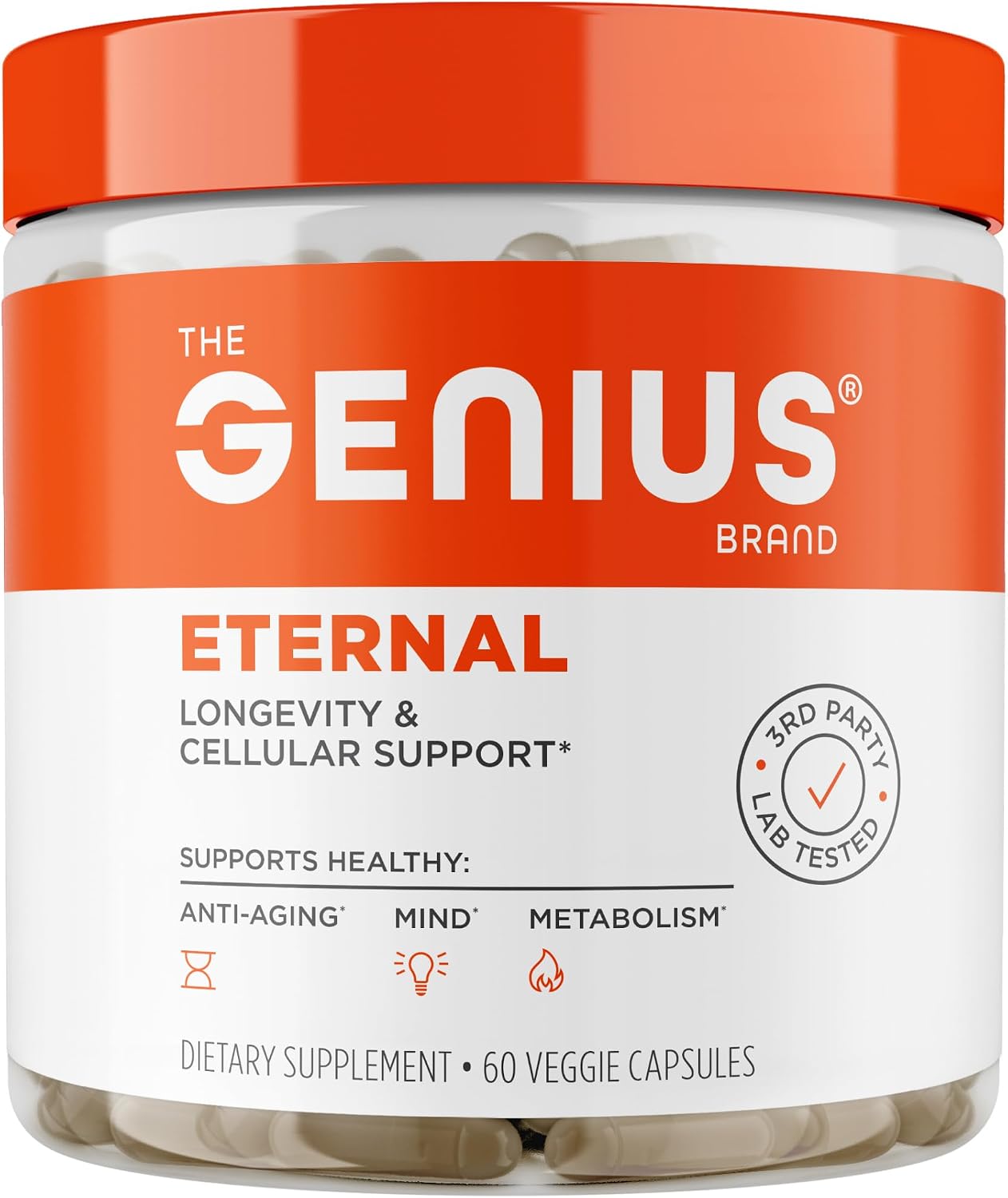 The Genius Brand Genius Eternal - Suplemento de Reparación Celular y Claridad Mental