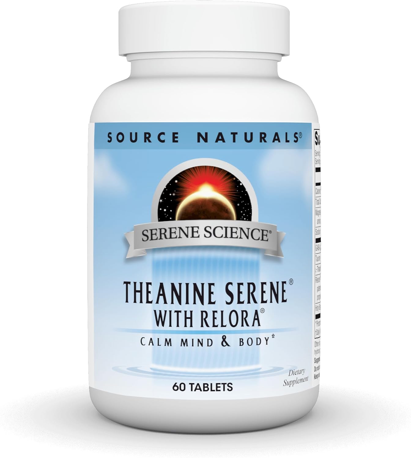 Source Naturals Serene Science Theanine Serene con Relora – Mente y Cuerpo Tranquilos – 60 Comprimidos