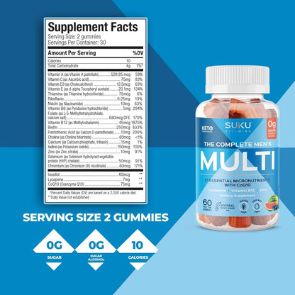 SUKU Multivitamínico Diario Gomitas Hombre - – Salud digestiva: Cada dosis aporta 3 g de fibra prebiótica soluble, – Image 4