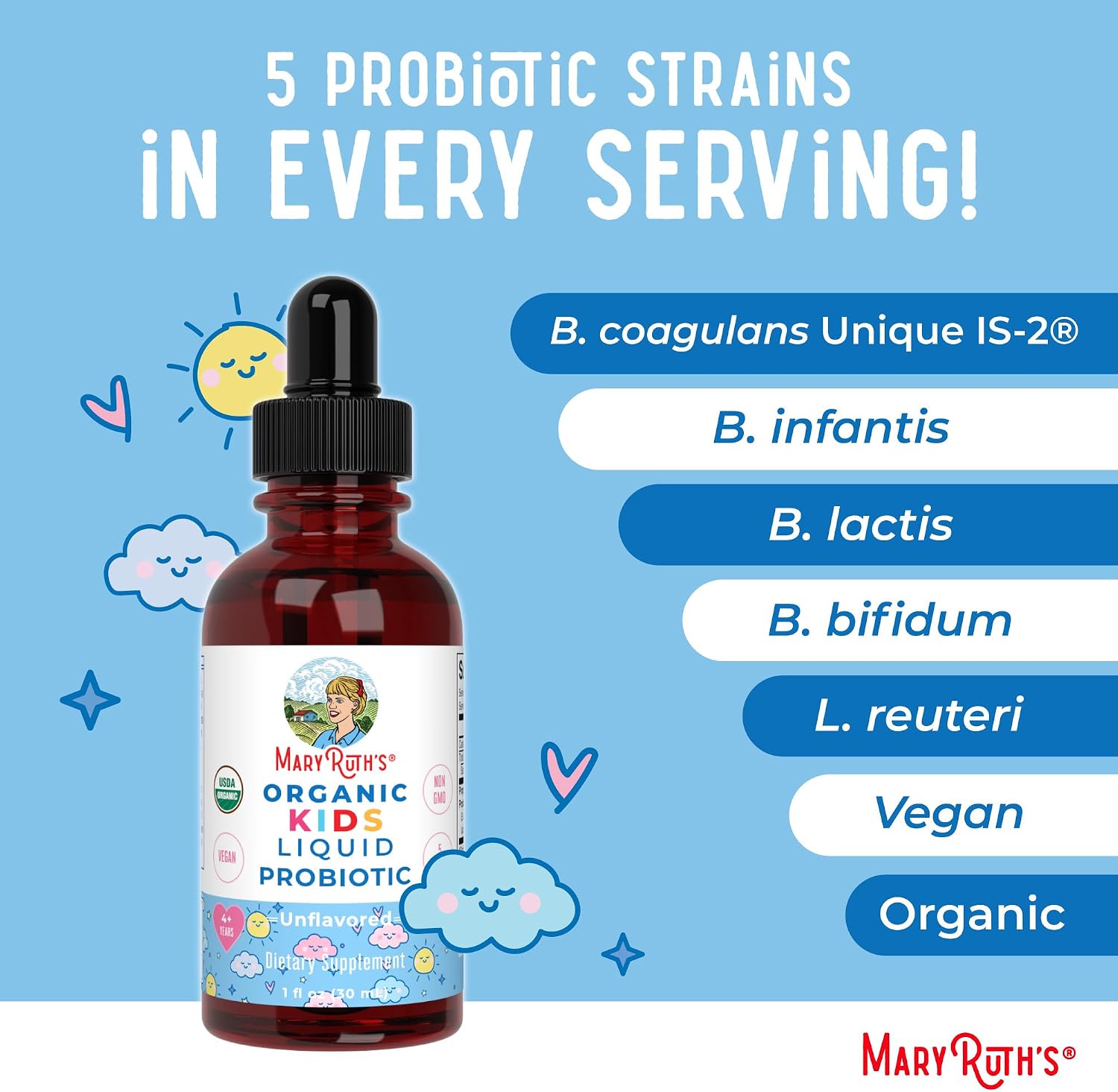 MaryRuth's Probiótico Líquido Orgánico para Niños - 30 ml