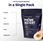 BONE SCIENCE Primeheight Multivitamínico en Polvo para Niños y Adolescentes - Sin Azúcar, Sabor Melocotón, 30 Sticks
