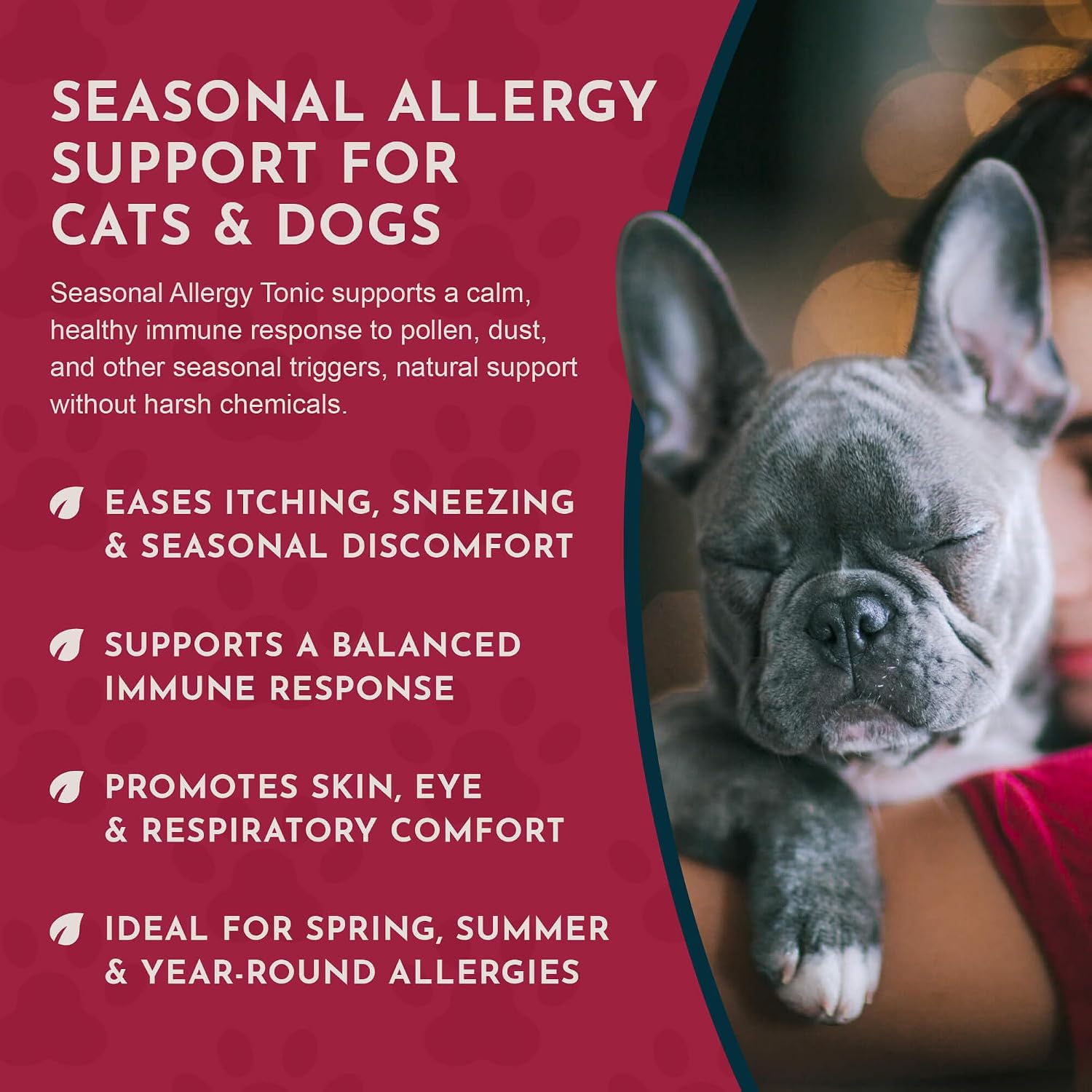 Animal Essentials Apoyo Estacional - Tintura Herbácea Orgánica para Perros y Gatos, 59 ml