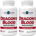 Vital Planet - Extracto de Resina de Sangre de Drago (Croton lechleri), 500 mg, 60 Cápsulas (Pack de 2)