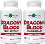 Vital Planet - Extracto de Resina de Sangre de Drago (Croton lechleri), 500 mg, 60 Cápsulas (Pack de 2)
