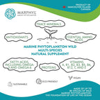 MARPHYL Marine Phytoplankton Wild Multi Species Natural Supplement - 150 mg per Capsule - Organic - 30 Vegan Capsules - from Vancouver Island, Canada