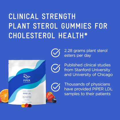 Piper LDL Clinical Strength Gomitas para el Colesterol Saludable (2280 mg de Ésteres de Esteroles Vegetales al Día) - Dos – Image 2