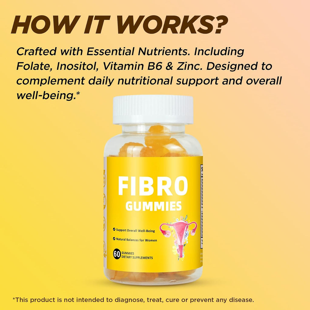 Aromlife Fibro Inositol Gummies - Gominolas de Inositol con Folato y Vitaminas B6 y B12, 60 Gominolas Sabor Naranja para Mujeres