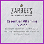 Zarbee's Kids Immune Support – Vitaminas C, D y Zinc para niños, sabor tropical, 28 comprimidos masticables