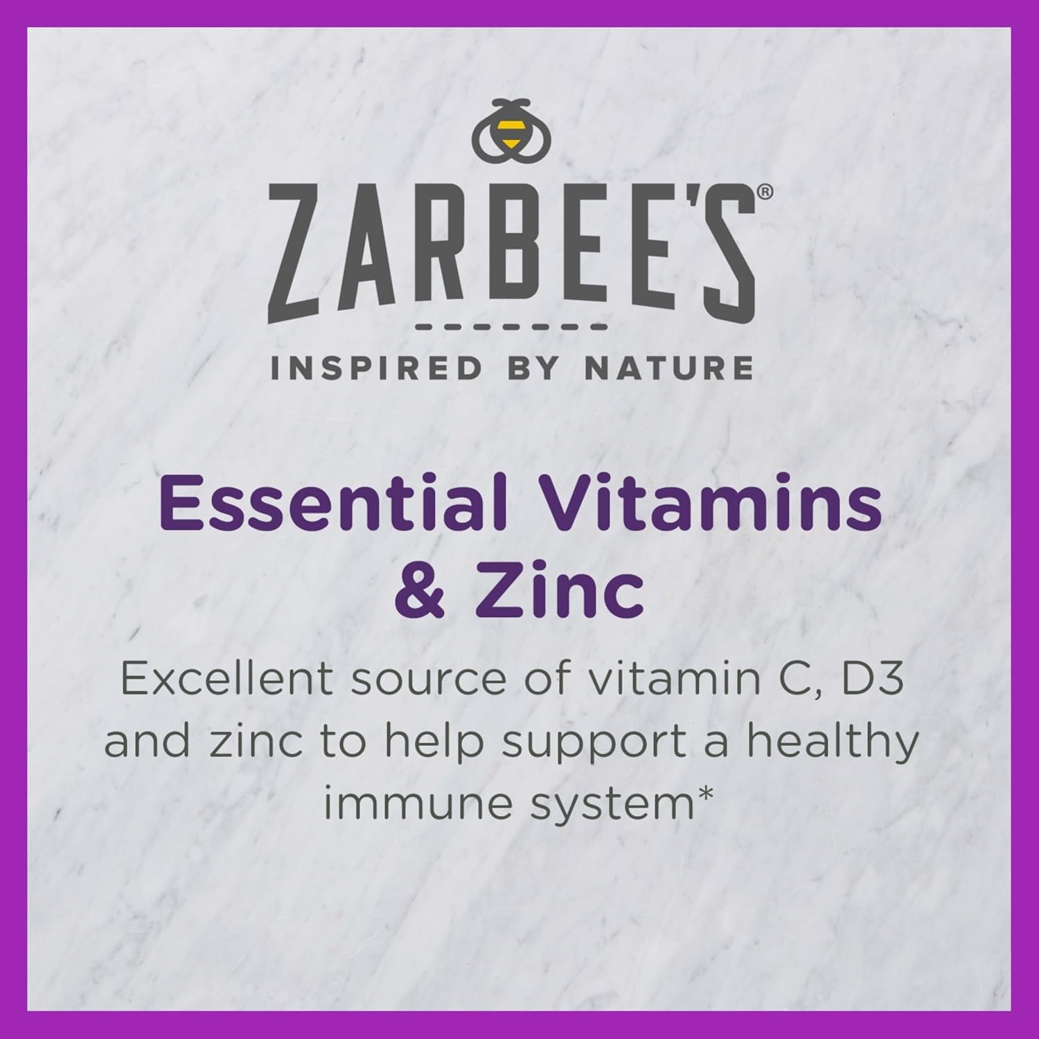 Zarbee's Kids Immune Support – Vitaminas C, D y Zinc para niños, sabor tropical, 28 comprimidos masticables