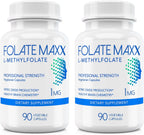 FOLATE MAXX L-Metilfolato 1mg (1000 mcg) - 180 Cápsulas Vegetales
