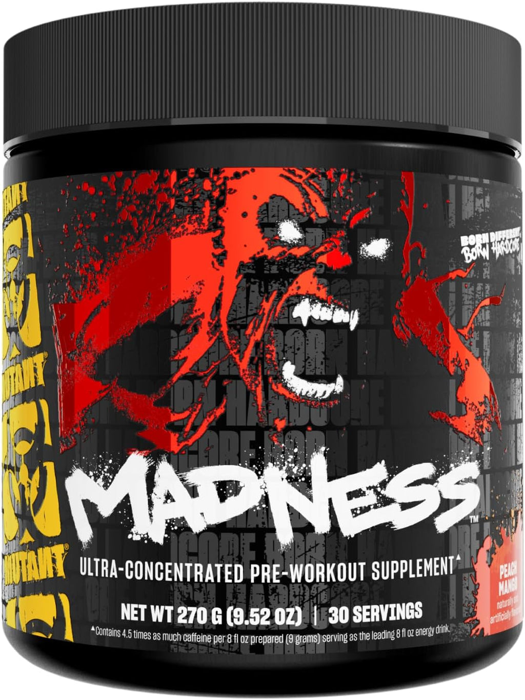 Mutant Madness Pre Workout en Polvo - 30 Servicios - Orange Rush