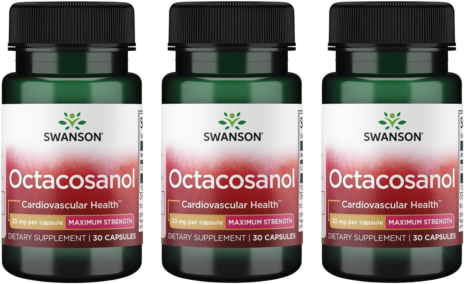 Swanson Maximum-Strength Octacosanol 20 mg 30 Cápsulas (3 Pack)
