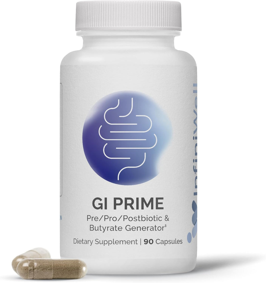 InfiniWell GI Prime - Pre, Post y Probióticos para Salud Digestiva (90 Cápsulas)