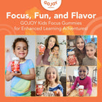GOJOY NATURALS Kids Focus Gummies – Azafrán, Magnesio Glicinato, L-Teanina e Inositol – Apoyo a la Concentración y Calma – Vegano, Sin Azúcar, Sin OMG