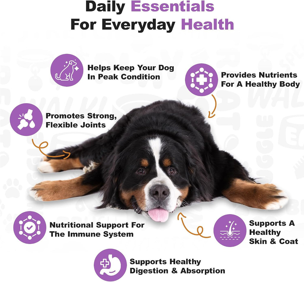Doggie Dailies 5 en 1 Multivitamínico para Perros, 225 Golosinas Blandas Sabor Mantequilla de Maní