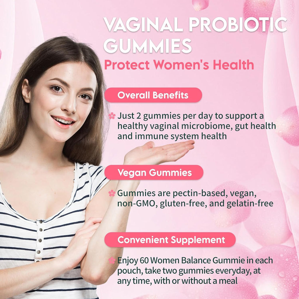 Airboy Gominolas Probióticas Vaginales para Mujeres, Sabor Piña – 60 Gominolas