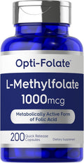 Opti-Folate L-Metilfolato 1000 mcg, 200 Cápsulas - Forma Activada y Optimizada