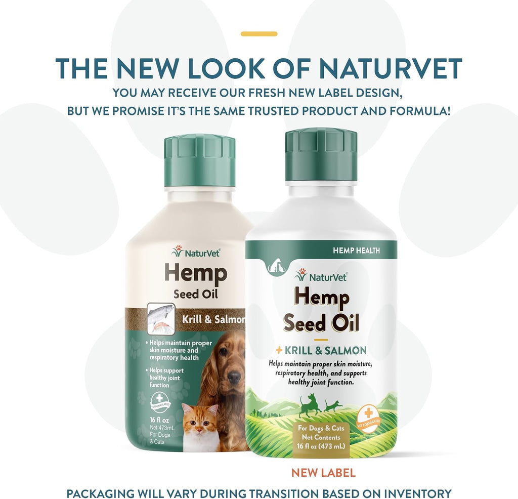NaturVet Hemp Seed Oil con Krill y Salmón – 473 ml