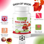 Dash of Vigor Extracto de Hoja de Vid Roja (Vitis Vinifera) y Castaño de Indias, 1500 mg, 60 Cápsulas