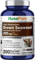 NusaPure Cápsulas de Alga Parda, 200 mg, 200 Cápsulas Veganas (No OGM, Vegano)