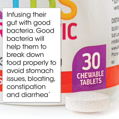 Silver Fern Brand Kids Ultimate Probiotic - 30 comprimidos masticables - Sin azúcar ni gluten - Suplemento infantil con – Image 5