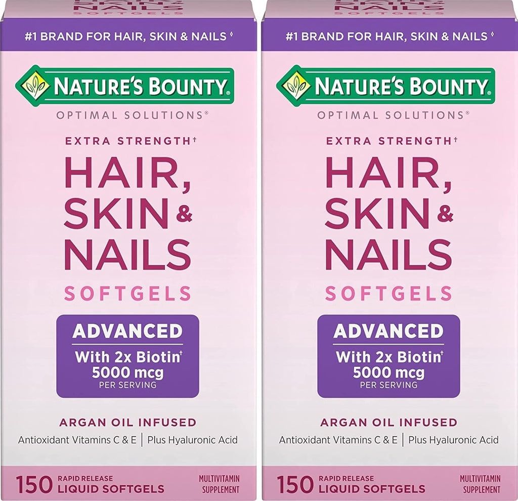 Nature's Bounty Hair, Skin & Nails Rapid Release Softgels, 150 Cápsulas (Pack de 2)