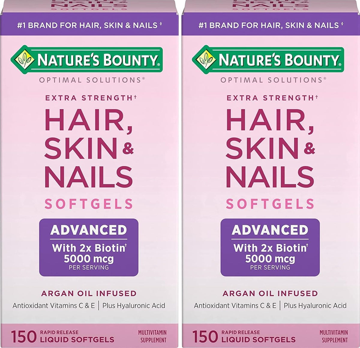 Nature's Bounty Hair, Skin & Nails Rapid – Biotina: Contribuye al mantenimiento del cabello en condiciones – Image 1