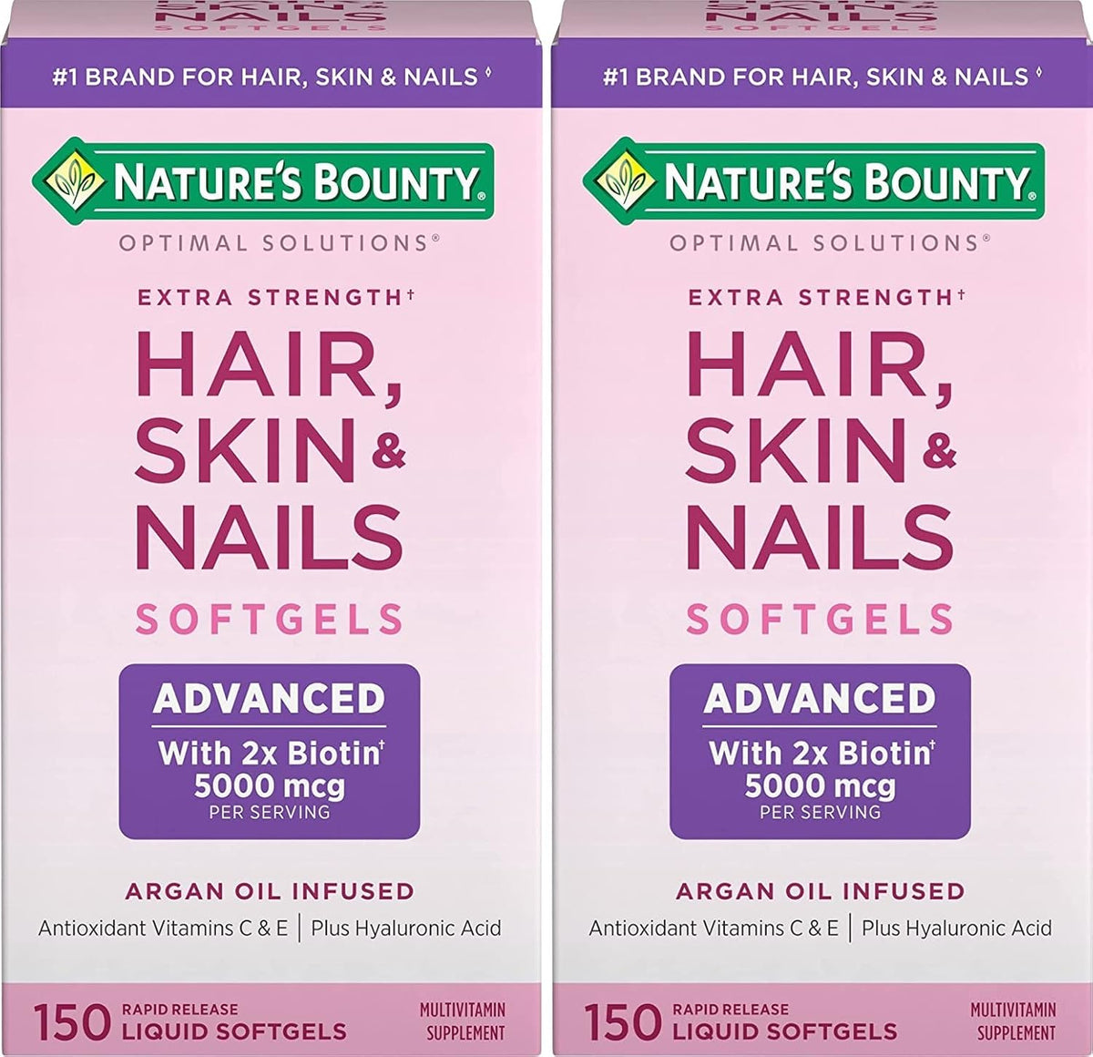 Nature's Bounty Hair, Skin & Nails Cápsulas – Biotina (vitamina B7): Conocida por su contribución al mantenimiento – Image 1