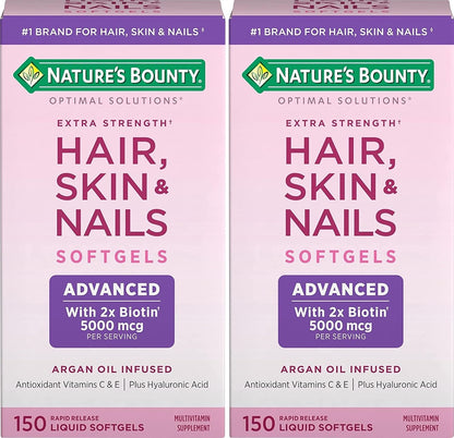 Nature's Bounty Hair, Skin & Nails Cápsulas – Biotina (vitamina B7): Conocida por su contribución al mantenimiento – Image 1