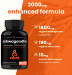 NutraChamps Ashwagandha Orgánica 2000mg - Cápsulas con Limón y Pimienta Negra